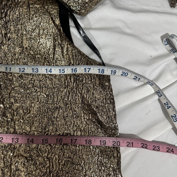 NWT MAC DUGGAL [ Small ] High Neck Cape Sleeve Metallic Trapeze Mini Dres J2010 - Picture 5 of 16